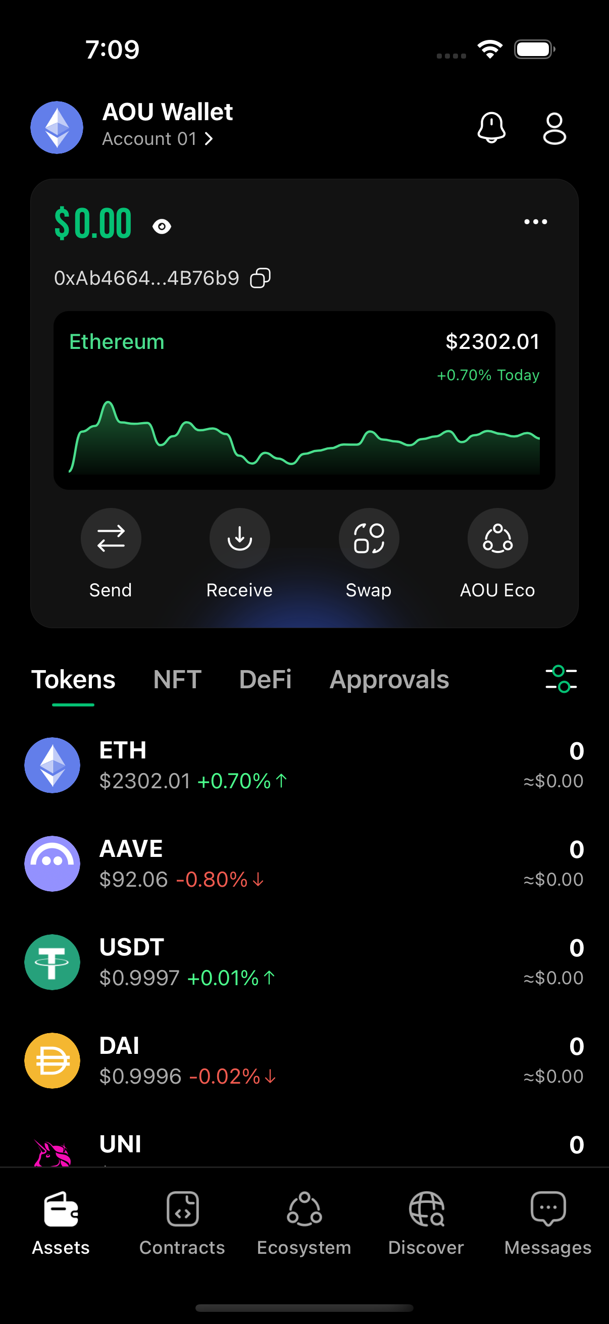 AOULink wallet app